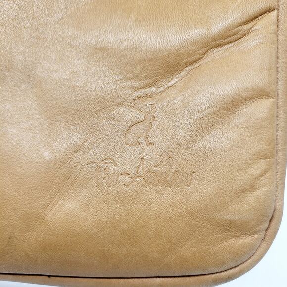 Tri-Antler Tan Leather Padded Lined Multi-use Tablet Laptop Pouch Unisex - Picture 5 of 10